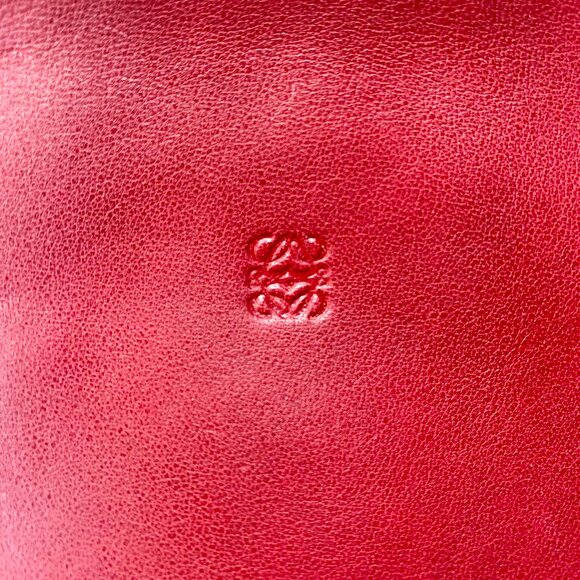 Loewe Anagram Red Calfskin Leather Pouch - Picture 2 of 10